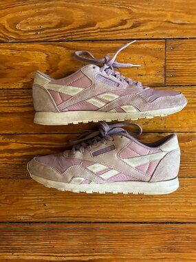 Reebok x FACE Stockholm Classic Women's Nylon Sneakers Lilac Purple Sz 8.5